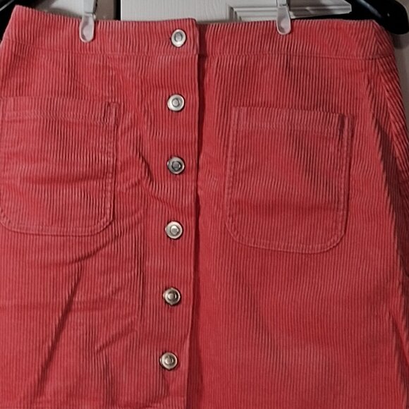 Twik by Simons Corduroy Mini Skirt with Pink Button - Picture 2 of 8